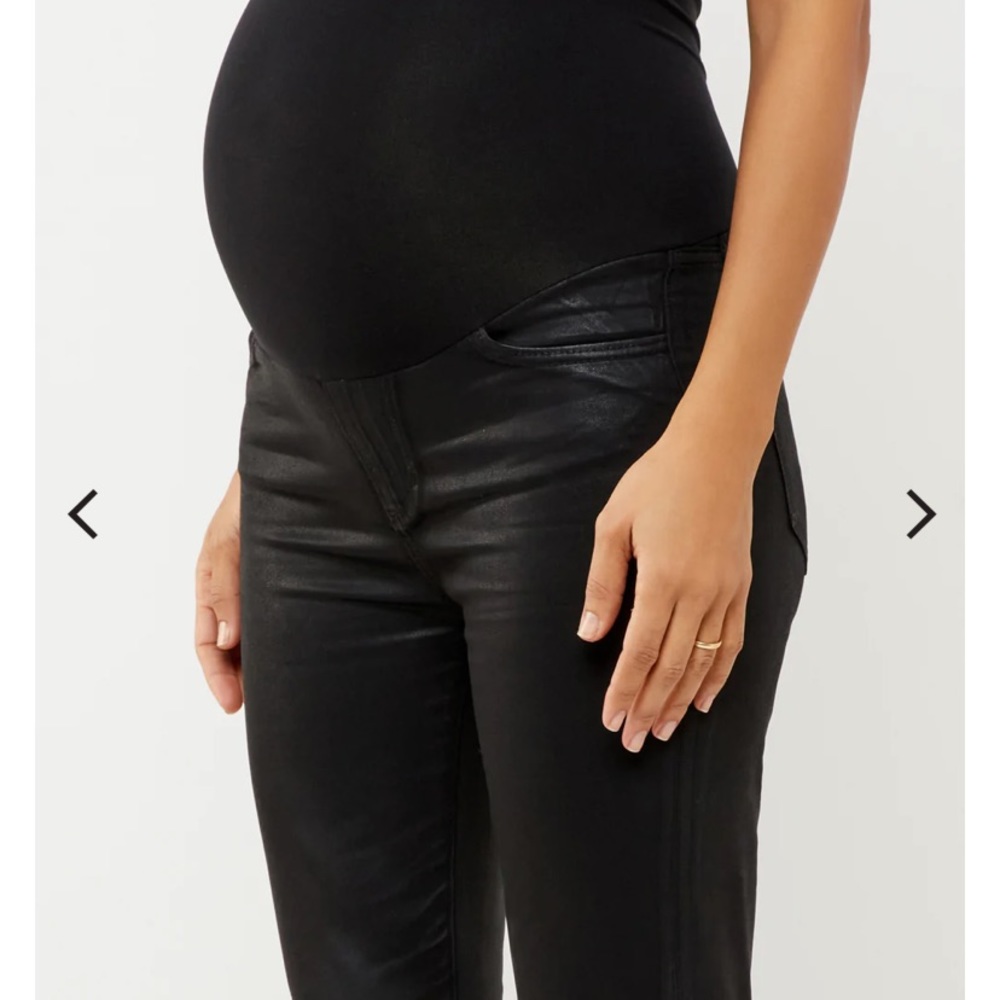 Maternity Paige vertigo black coated skinny jeans size 27.